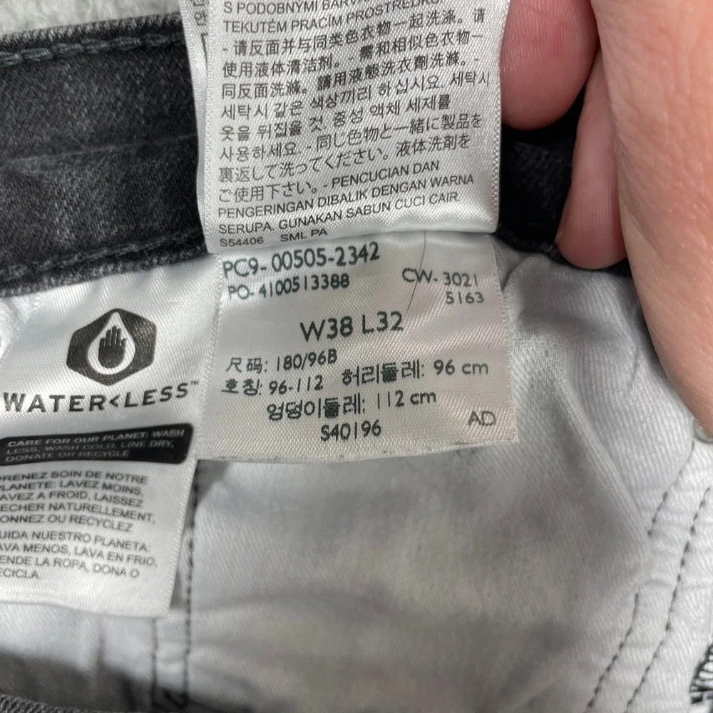 Levis 505 Regular Fit Jeans Mens 38x32 (Fits 36x29) Black Straight Stretch